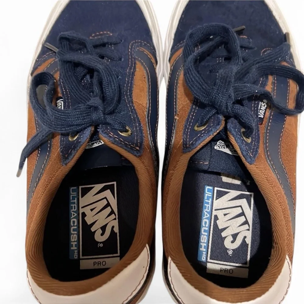 Vans Style 112 Pro Skate Shoes Blue Brown Suede